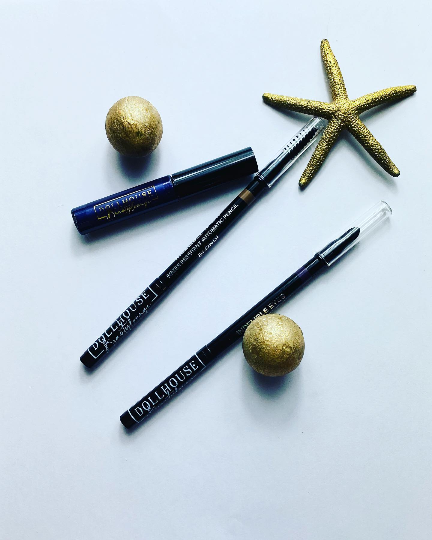 Lash tools and gold accents